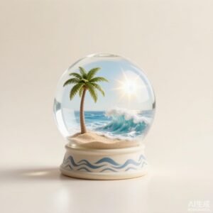 Seaside Beach Snow Globe — wholesale resin gift by iZentris